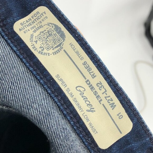 Diesel Grace Super slim Skinny low waist Stretch Dark wash jeans size W27 X L32 - Picture 4 of 15